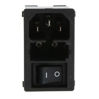 Schurter 250V AC 10A Snap-in IEC Connector Male 2 Pole 2 Fuse Solder Termination KMF1.1191.11