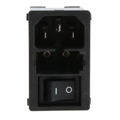Schurter 250V AC 10A Snap-in IEC Connector Male 2 Pole 2 Fuse Solder Termination KMF1.1191.11
