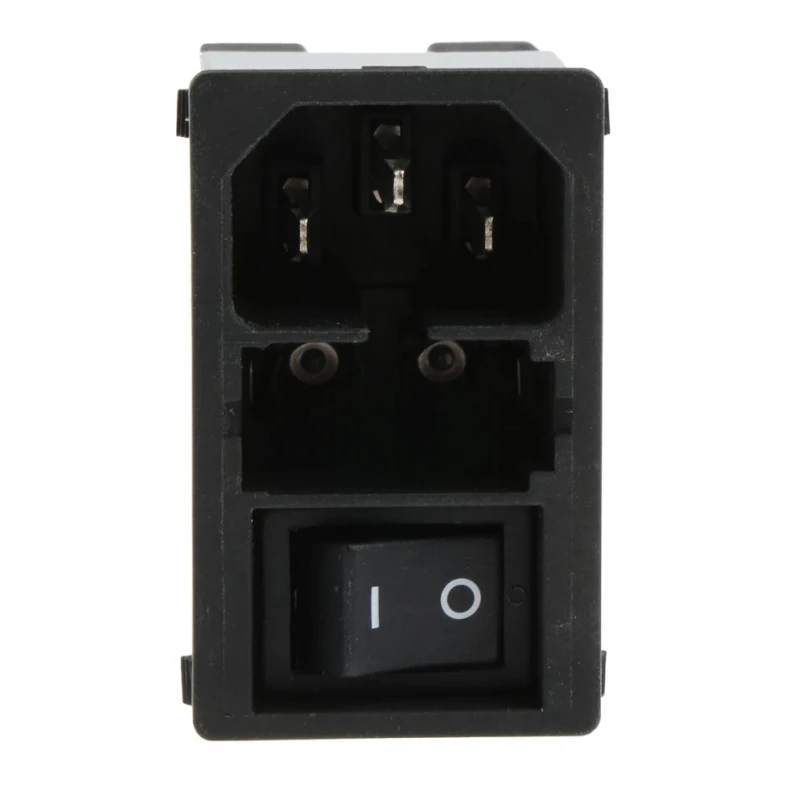 Schurter 250V AC 10A Snap-in IEC Connector Male 2 Pole 2 Fuse Solder Termination KMF1.1191.11