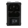 Schurter 250V AC 10A Snap-in IEC Connector Male 2 Pole 2 Fuse Solder Termination KMF1.1191.11