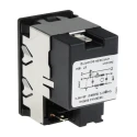 Schurter 250V AC 10A Snap-in IEC Connector Male 2 Pole 2 Fuse Solder Termination KMF1.1191.11