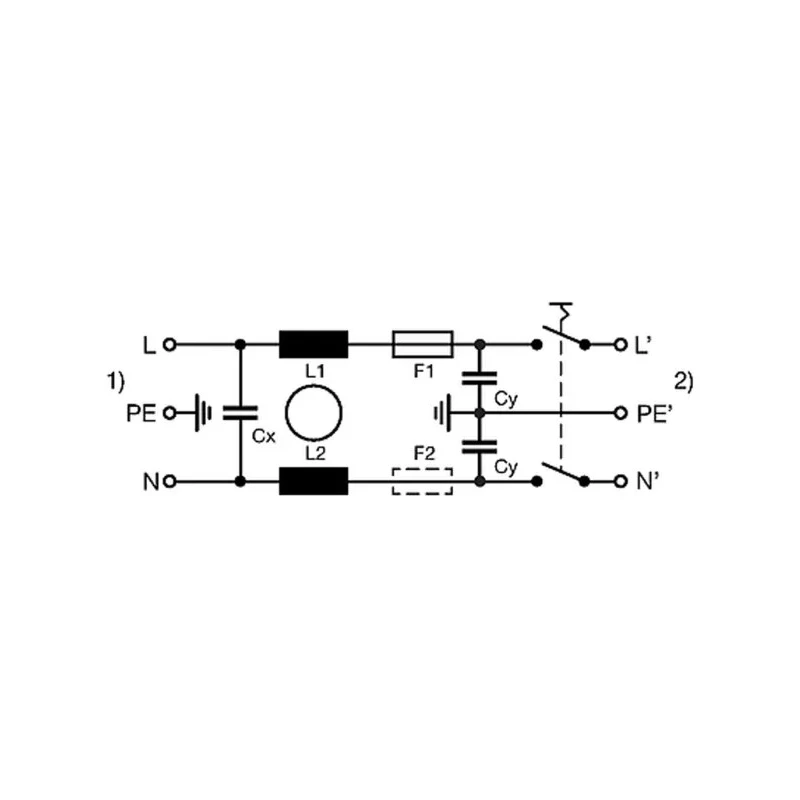Schurter 250V AC 10A Snap-in IEC Connector Male 2 Pole 2 Fuse Solder Termination KMF1.1191.11