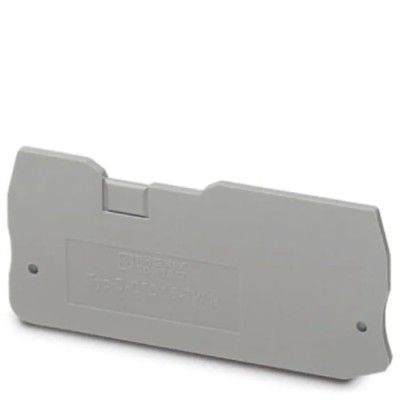 Phoenix Contact Clipline Series Grey Polyamide End Cover for Use with DIN Rail Terminal Blocks 3205190