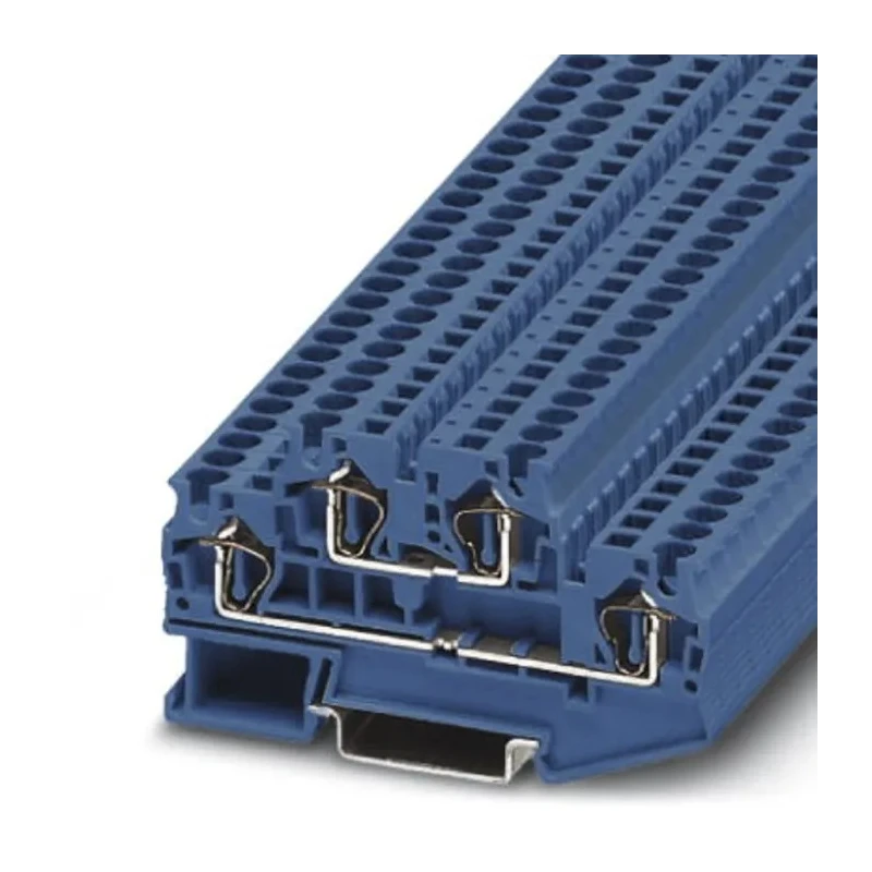 Phoenix Contact Double Level Spring Cage DIN Rail Terminal Block Blue 0.08mm² to 6 mm² 2-Level 30A 500V STTB 4 BU 3031432