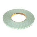3M White Double Sided Plastic Tape with Polyvinyl Chloride Backing, 9mm x 50m, 5.2N/cm Adhesion Strength, Model 9087 9MMX50M