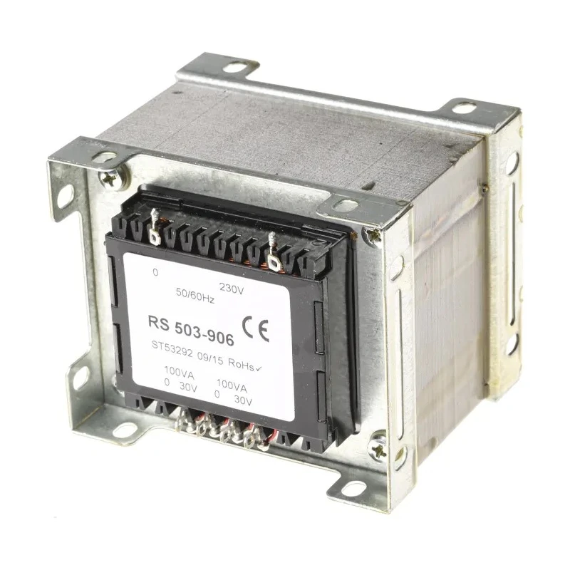 RS PRO 2 Output 200 VA Chassis Mount Transformer 230 V ac Primary, 30 V ac Secondary, 2 Outputs 503-906