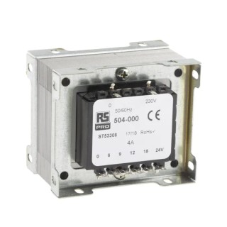 RS PRO 1 Output 100 VA Chassis Mount Transformer 230 V AC Power, IEC 61558-2-6 504-000