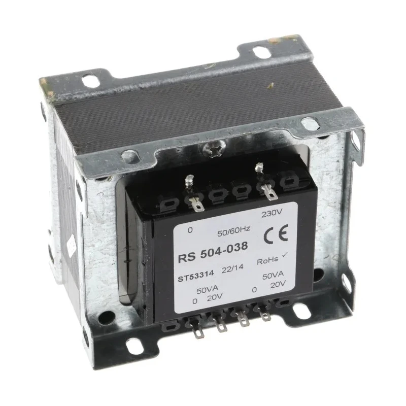 RS PRO 2 Output 100 VA Chassis Mount Transformer, 230 V ac Primary, 20 V ac Secondary, IEC 61558-2-6 504-038