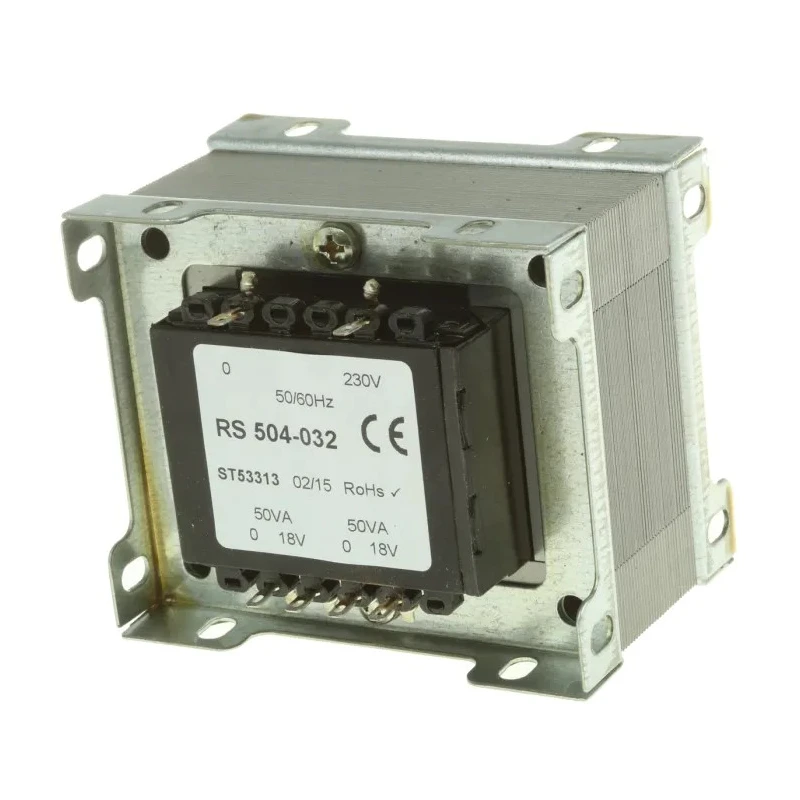 RS PRO 2 Output 200 VA Chassis Mount Transformer, 230 V ac Primary, 18 V ac Secondary, Dual Output, 50-60 Hz, 2.8 504-032