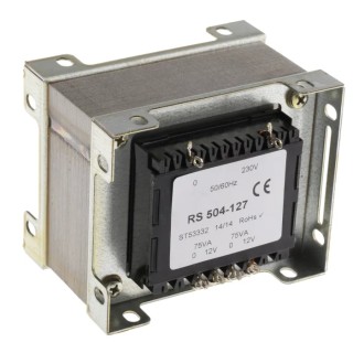 RS PRO 2 Output 150 VA Chassis Mount Transformer 230 V ac Primary, 12 V ac Secondary, 50-60Hz, Poland 504-127