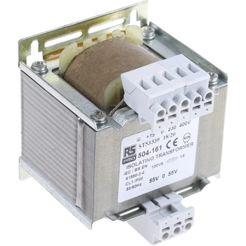 RS PRO 1 Output 100 VA Isolation Transformer, 55 – 0 - 55V AC, IEC61558-2-4 504-161