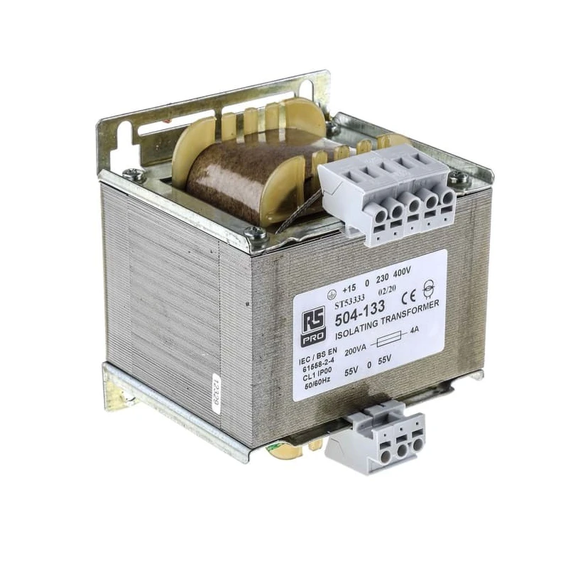 RS PRO 1 Output 200 VA Isolation Transformer, 55 – 0 - 55V AC, IEC61558-2-4, Model 504-133
