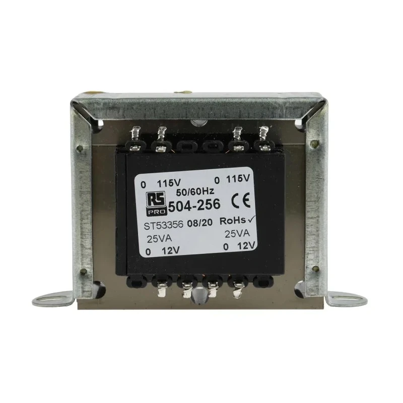 RS PRO 2 Output 50 VA Chassis Mount Transformer, 2 x 115 V ac Primary, 12 V ac Secondary, IECBSEN 615586, RoHS 504-256