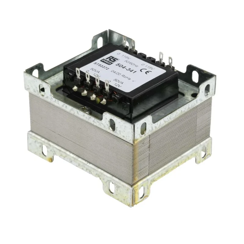 RS PRO 2 Output 100 VA Chassis Mount Transformer, 2 x 12 V AC, IEC/BS/EN 61558-2-6 Certified 504-341