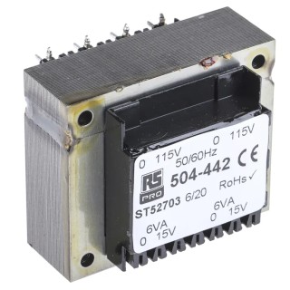RS PRO PCB Transformer 24 V ac 2 Output Through Hole Mount, 12 VA, IEC/BS/EN 61558-1, AS/NZS 61558.1, IEC/BS/EN 504-442