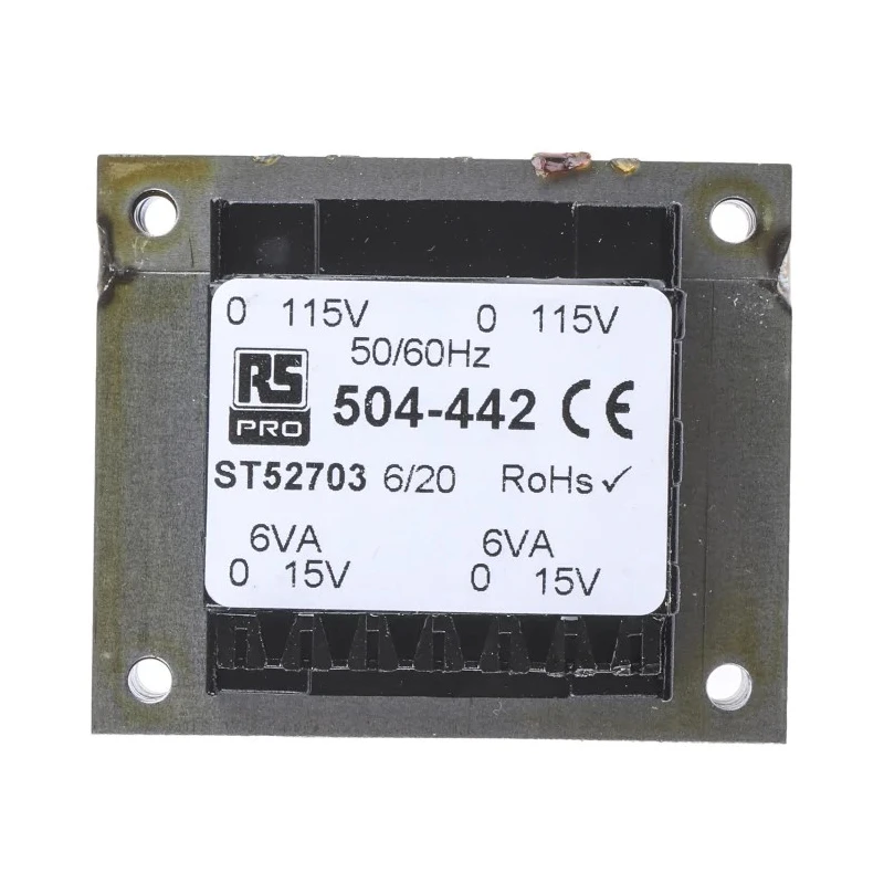 RS PRO PCB Transformer 24 V ac 2 Output Through Hole Mount, 12 VA, IEC/BS/EN 61558-1, AS/NZS 61558.1, IEC/BS/EN 504-442