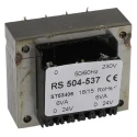 RS PRO PCB Transformer 5 to 24 V ac 2 Output Through Hole, 230 V ac Primary, 12VA Power, Dual Secondary Winding 504-537