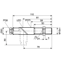 ifm electronic Threaded Barrel Capacitive Proximity Sensor M18 x 1 8 mm Detection 2-Wire 100mA 350mA 250V KG0008