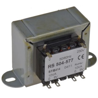 RS PRO 2 Output 20 VA Chassis Mount Transformer, 9 V ac, 230 V ac Primary, 2 Outputs, Clamp Construction 504-577
