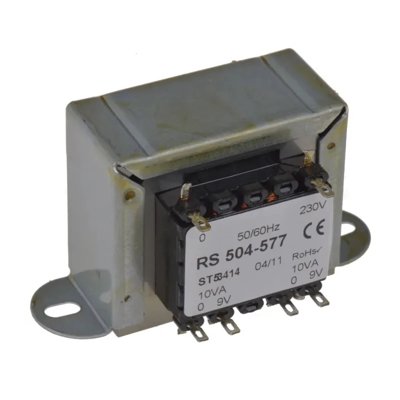 RS PRO 2 Output 20 VA Chassis Mount Transformer, 9 V ac, 230 V ac Primary, 2 Outputs, Clamp Construction 504-577