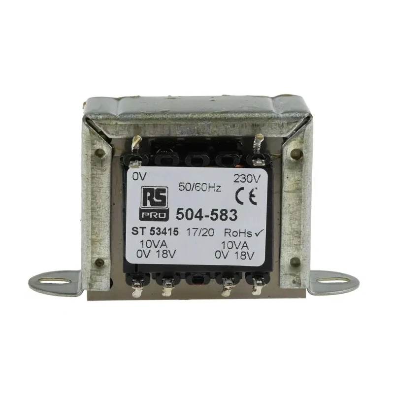 RS PRO 2 Output 20 VA Chassis Mount Transformer, 230 V ac Primary, 18 V ac Secondary, IECBSEN 61558-6, RoHS, ASNZS 504-583