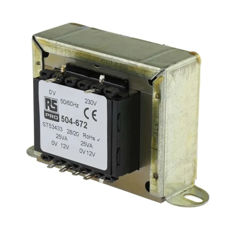 RS PRO 2 Output 50 VA Chassis Mount Transformer, 12 V ac, IECBSEN 615586, ASNZS 61558.1, RoHS, IECBSEN 615581, CE 504-672