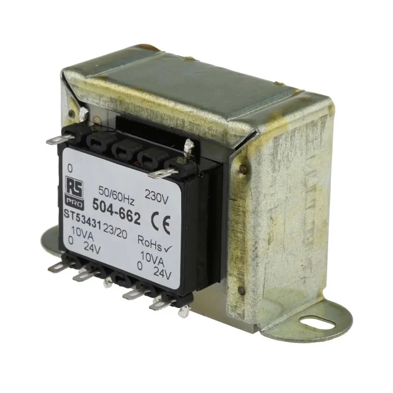 RS PRO 2 Output 20 VA Chassis Mount Transformer 24 V ac IECBSEN 61558-6 IECBSEN 61558-1 CE ASNZS 61558-6 504-662