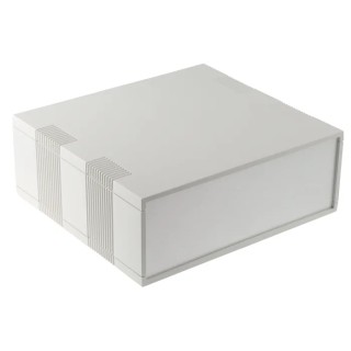 RS PRO Grey ABS Desktop Enclosure, 250 mm Length, 275 mm Width, 100 mm Height, UL 94 HB Flame Resistant 504-754
