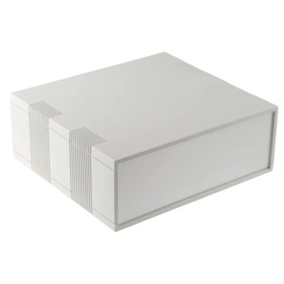 RS PRO Grey ABS Desktop Enclosure, 250 mm Length, 275 mm Width, 100 mm Height, UL 94 HB Flame Resistant 504-754