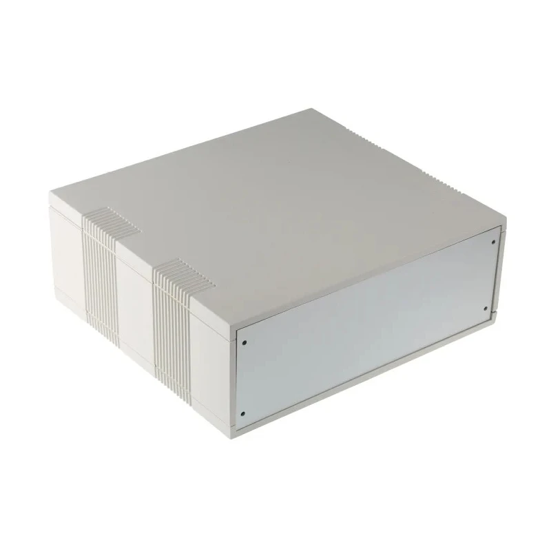RS PRO Grey ABS Desktop Enclosure, 250 mm Length, 275 mm Width, 100 mm Height, UL 94 HB Flame Resistant 504-754