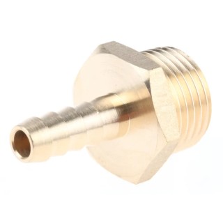 RS PRO Brass Hose Connector 7.94 mm ID, BSP 1/2 in Male Threaded, 25 bar Maximum Pressure 80°C Max Operating 506-7272