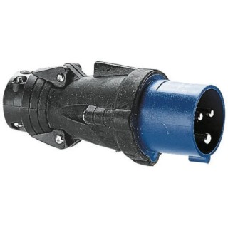 Legrand HYPRA IP44 Blue Cable Mount 2P+PE Straight Industrial Power Connector 16A 230V IP44 