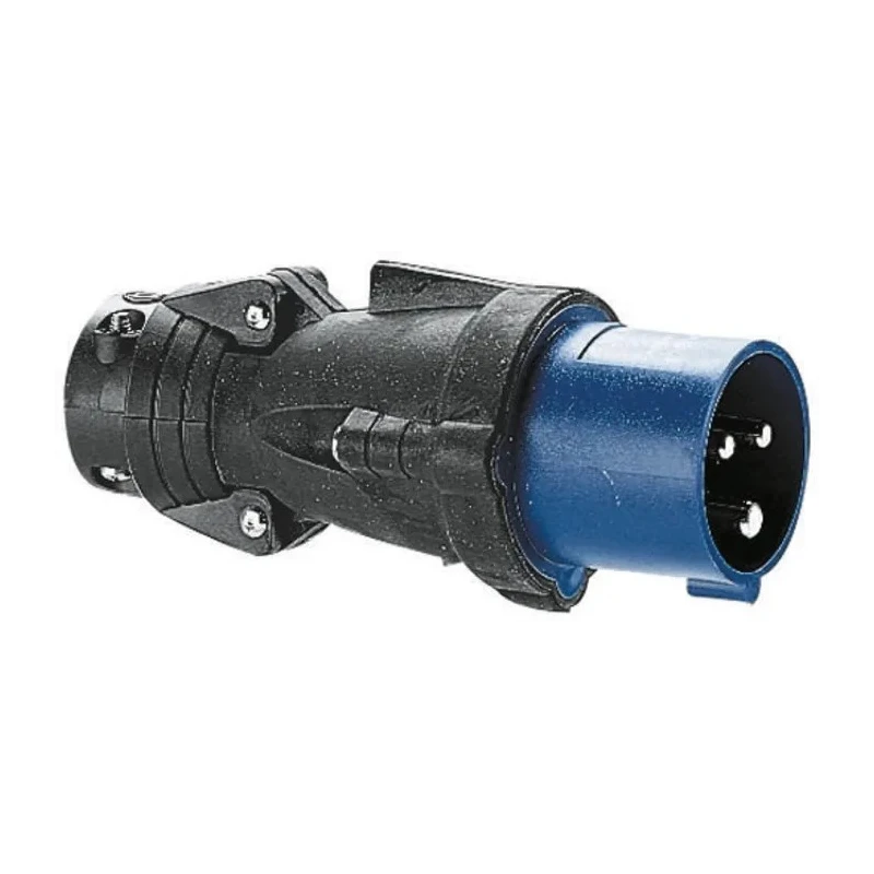 Legrand HYPRA IP44 Blue Cable Mount 2P+PE Straight Industrial Power Connector 16A 230V IP44 