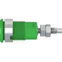Staubli Green Female Banana Socket, 4 mm Connector, Solder Termination, 1 kV, 32A, Nickel Plating 49.7043-25