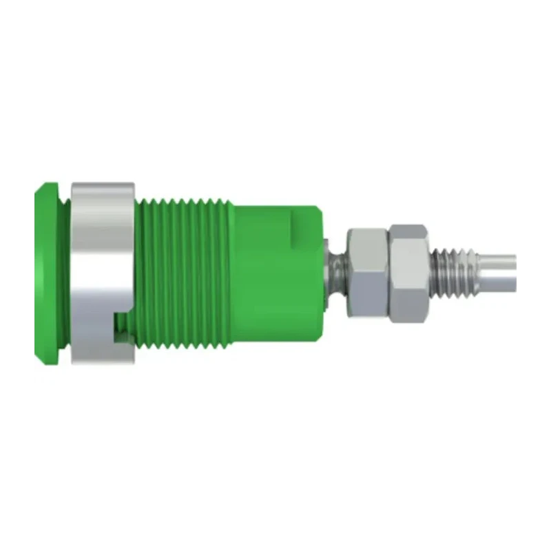 Staubli Green Female Banana Socket, 4 mm Connector, Solder Termination, 1 kV, 32A, Nickel Plating 49.7043-25