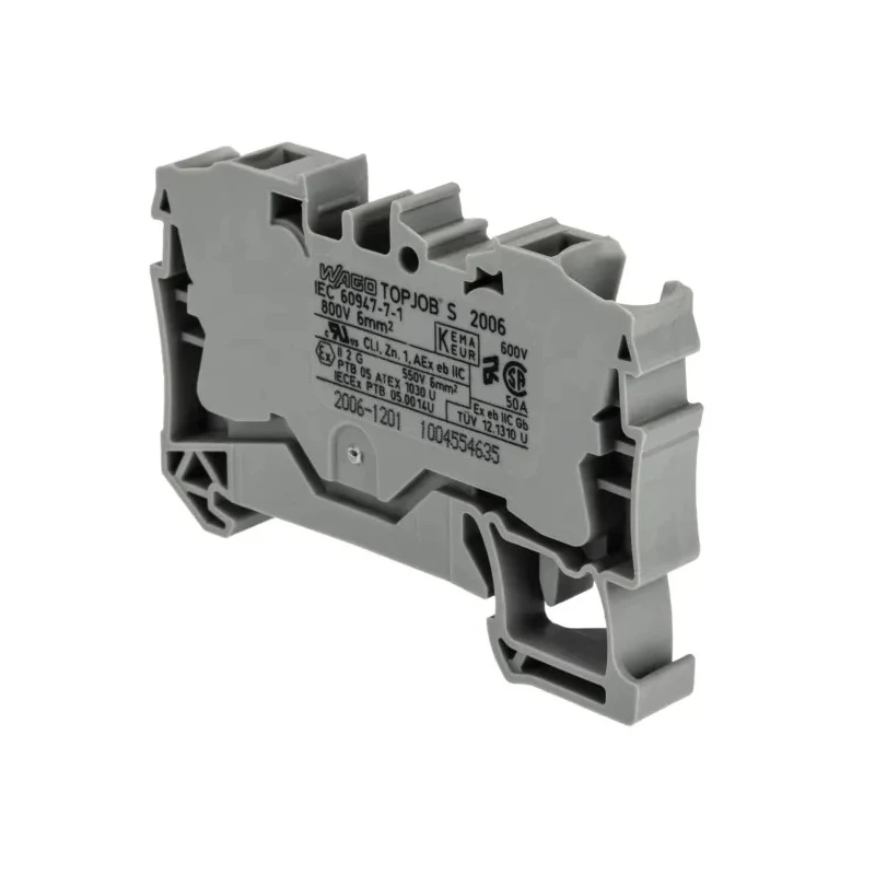 WAGO Feed Through Terminal Block Grey 6mm² 1-Level Cage Clamp IECEx/ATEX 2006-1201