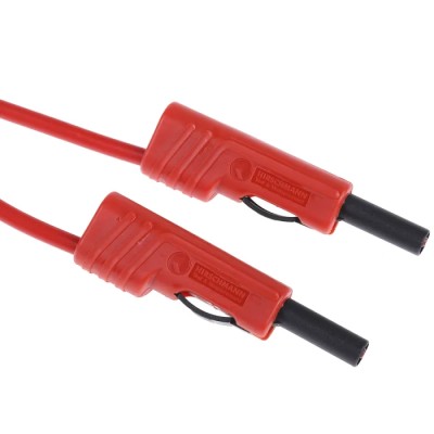 Hirschmann Test & Measurement Connector Test Lead 16A, 30 V AC, 60 V DC, Red, 1 m Lead Length 973646101
