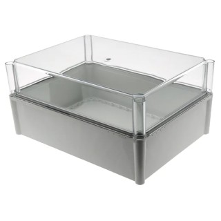 Ensto SOLID PC Series Grey Transparent Lid Polycarbonate Enclosure IK09 IK08 180mm x 378mm x 278mm IP67