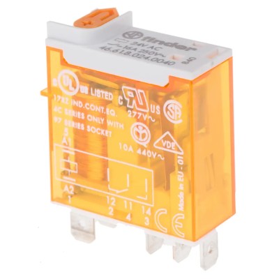 Finder Power Relay 24V AC Coil Voltage 16A Switching Current SPDT Contact Configuration 46.61.8.024.0040