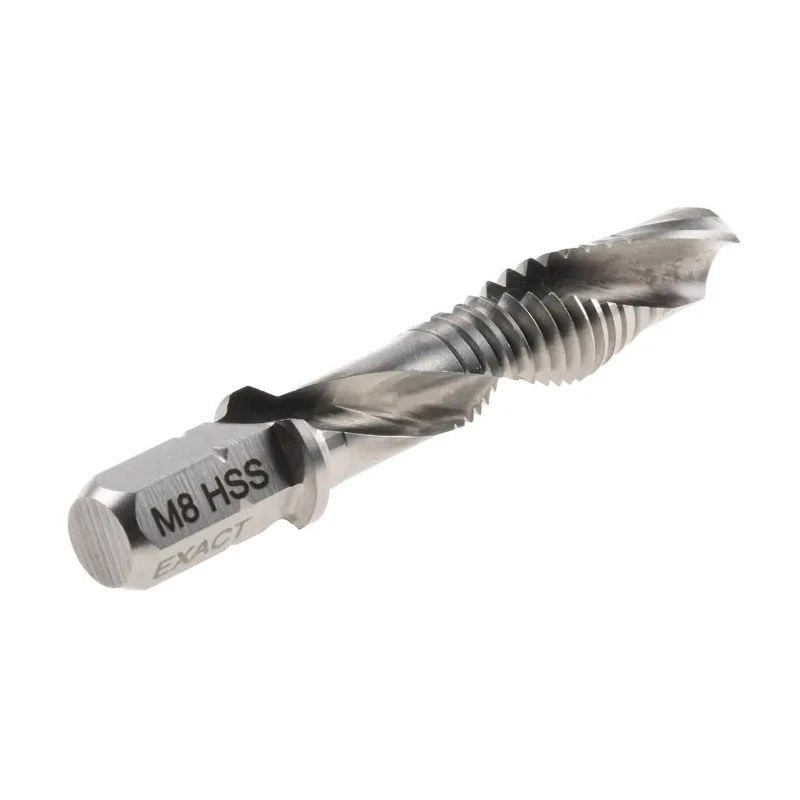 EXACT Threading Tap M8 Thread Metric Standard Right Hand, HSS Material, 50mm Overall Length 05905