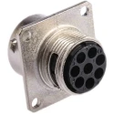 Souriau Sunbank by Eaton UTO Straight 8 Way Wall Mount MIL Spec Circular Connector Female Contacts Shell Size 12 UT00128SH6