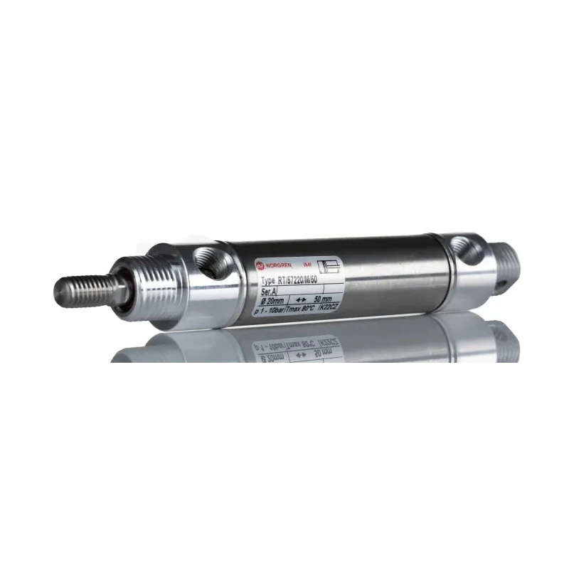Norgren Pneumatic Piston Rod Cylinder 20mm Bore, 50mm Stroke, Stainless Steel Body, Double Acting RT/57220/M/50