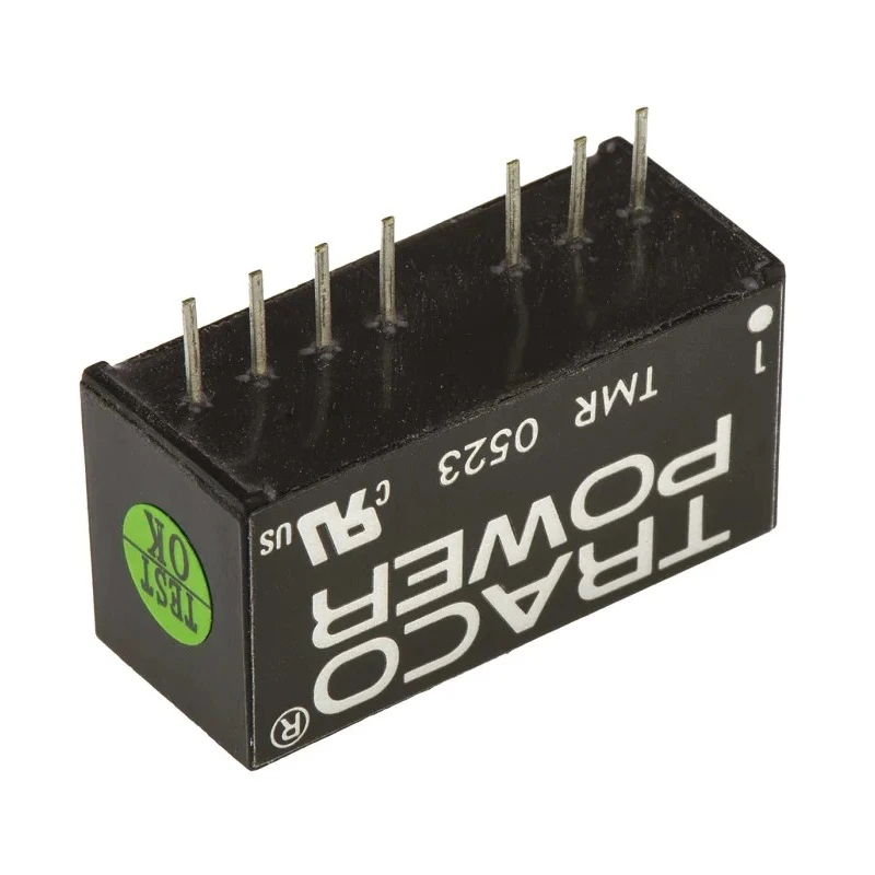 TRACOPOWER 2W Regulated Isolated DC-DC Converter SIP-8 Through Hole: 15V DC Output, 67mA, 9V-4.5V DC Input, 85°C Max TMR 0523