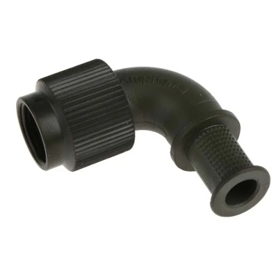 Amphenol Limited 5003 Size 9 Right Angle Circular Connector Backshell Aluminium Alloy Black AIA-5003-09-00-90-10-AA-04