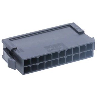 Molex Micro-Fit 3.0 Male Connector Housing, Panel Mount, 3 mm Pitch, 20 Way, 2 Row Straight 43020-2000