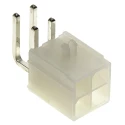 Molex Mini-Fit Jr Series Right Angle Through Hole Shrouded PCB Header 4 Contacts 4.2 mm Pitch 13A 600V 39-30-1040