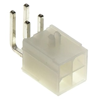 Molex Mini-Fit Jr Series Right Angle Through Hole Shrouded PCB Header 4 Contacts 4.2 mm Pitch 13A 600V 39-30-1040