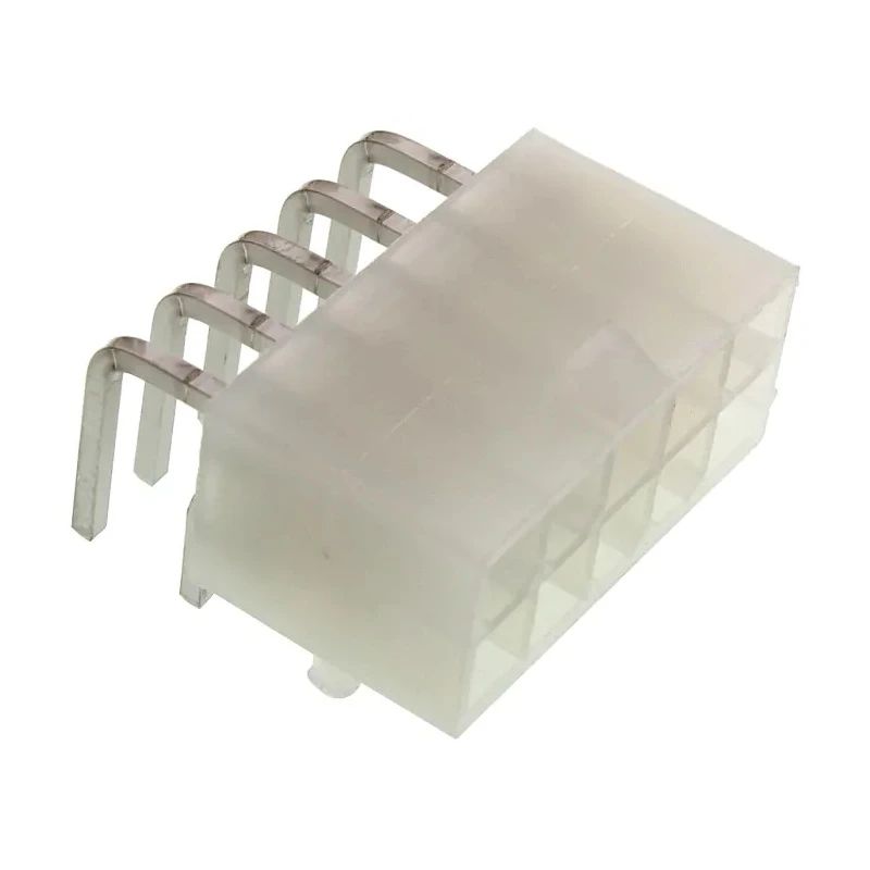 Molex Mini-Fit Jr Series Right Angle Through Hole PCB Header, 10 Contacts, 4.2 mm Pitch, 2 Row, Shrouded 39-30-1100