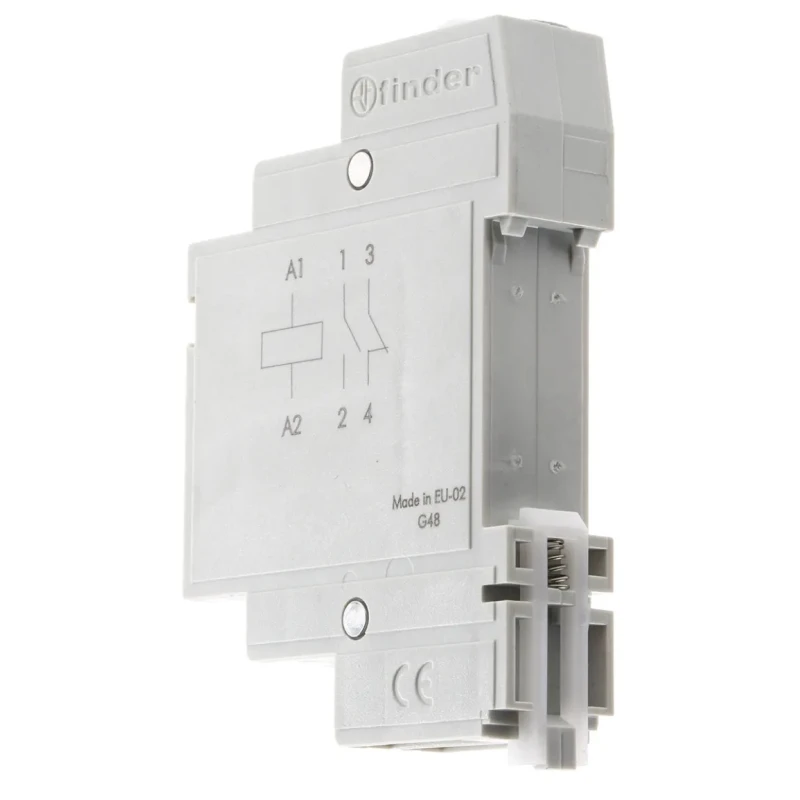 Finder DIN Rail Power Relay, 12V DC Coil Voltage, 20A Switching Current, Screw Terminal, Silver Alloy 22.23.9.012.4000