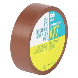Advance Tapes Brown Polyvinyl Chloride Electrical Tape 19mm Width 20m Length Rubber Resin Adhesive AT7